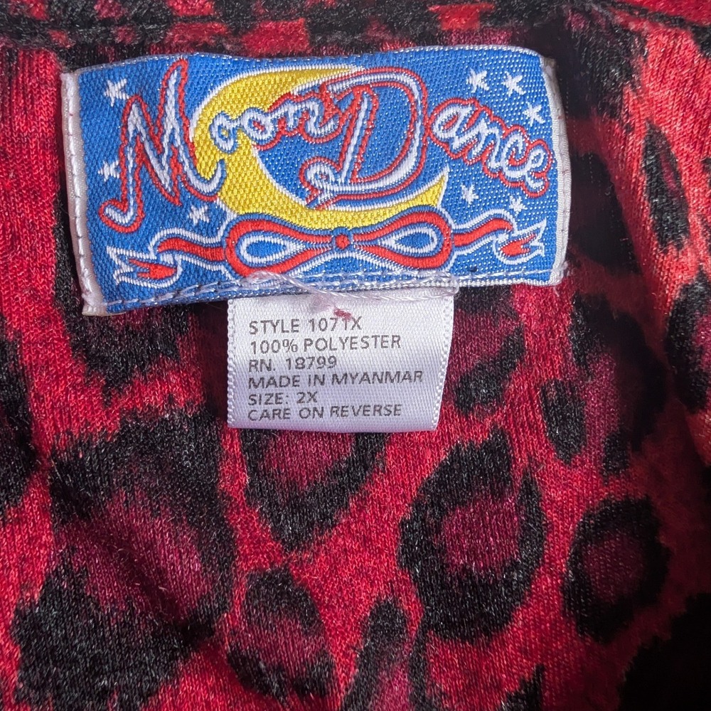 Moon Dance Vintage Style Red Leopard Print Chemise Nightgown Size 2X - Picture 4 of 4